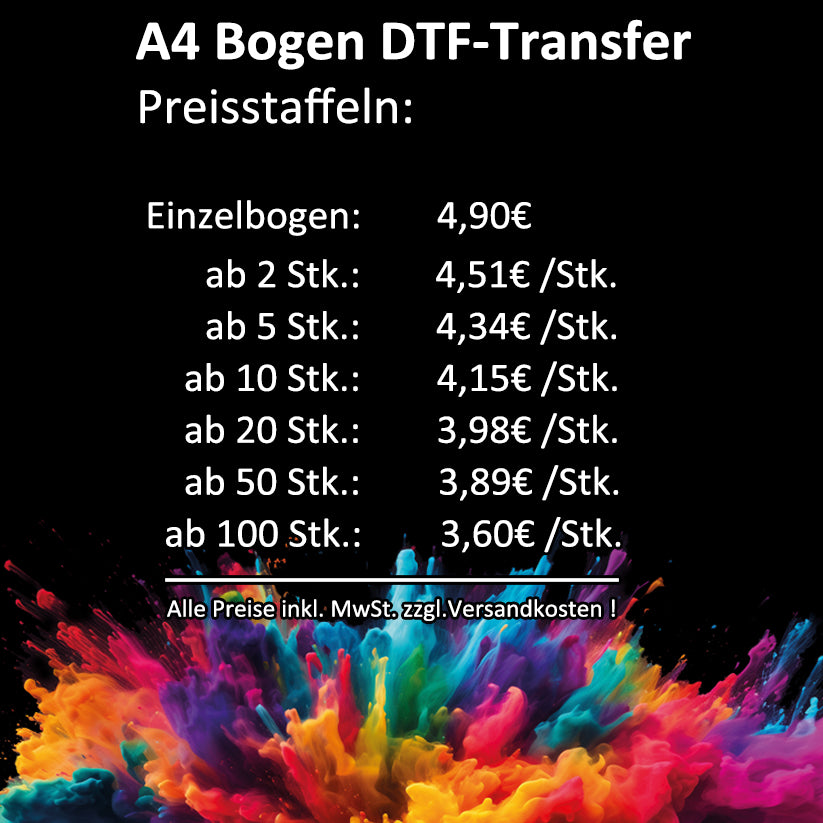 DTF Transfer „A4 Bogen“
