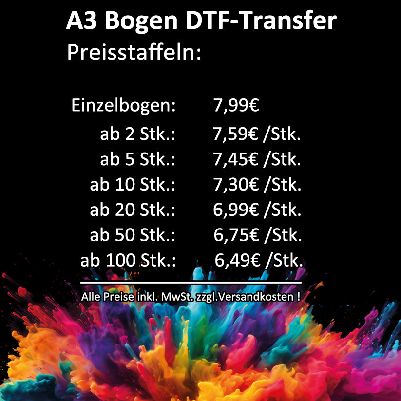 DTF Transfer „A3 Bogen“